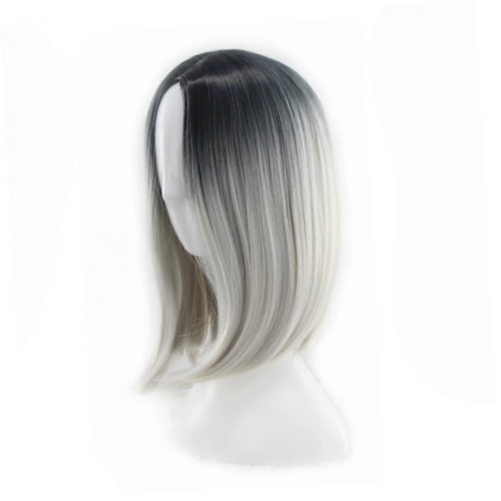 Unisex Gray Bob Wig Gradient Women's Bob Wig Cosplay Bob Hair Synthetic Lace Front Wig