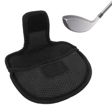 Maßgeschneiderte schwarze Nylon-Golf-Mallet-Putterhülle, 12x14cm, leicht