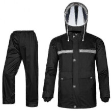(2XL, Black) Women Rain Suit Jacket Trouser Suit Raincoat Outdoor Waterproof Anti-storm