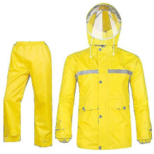 (4XL, Yellow) Women Rain Suit Jacket Trouser Suit Raincoat Outdoor Waterproof Anti-storm