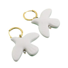 Elegant White Dove Necklace and Drop Earrings Set for Women and Girls, Symbolizing Love and Hope, Stylish Jewelry Gift