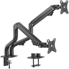 Bureau Steun voor 2 Schermen - GEMBIRD - Inclinabel - 17" tot 32" - Tot 8 kg - Zwart