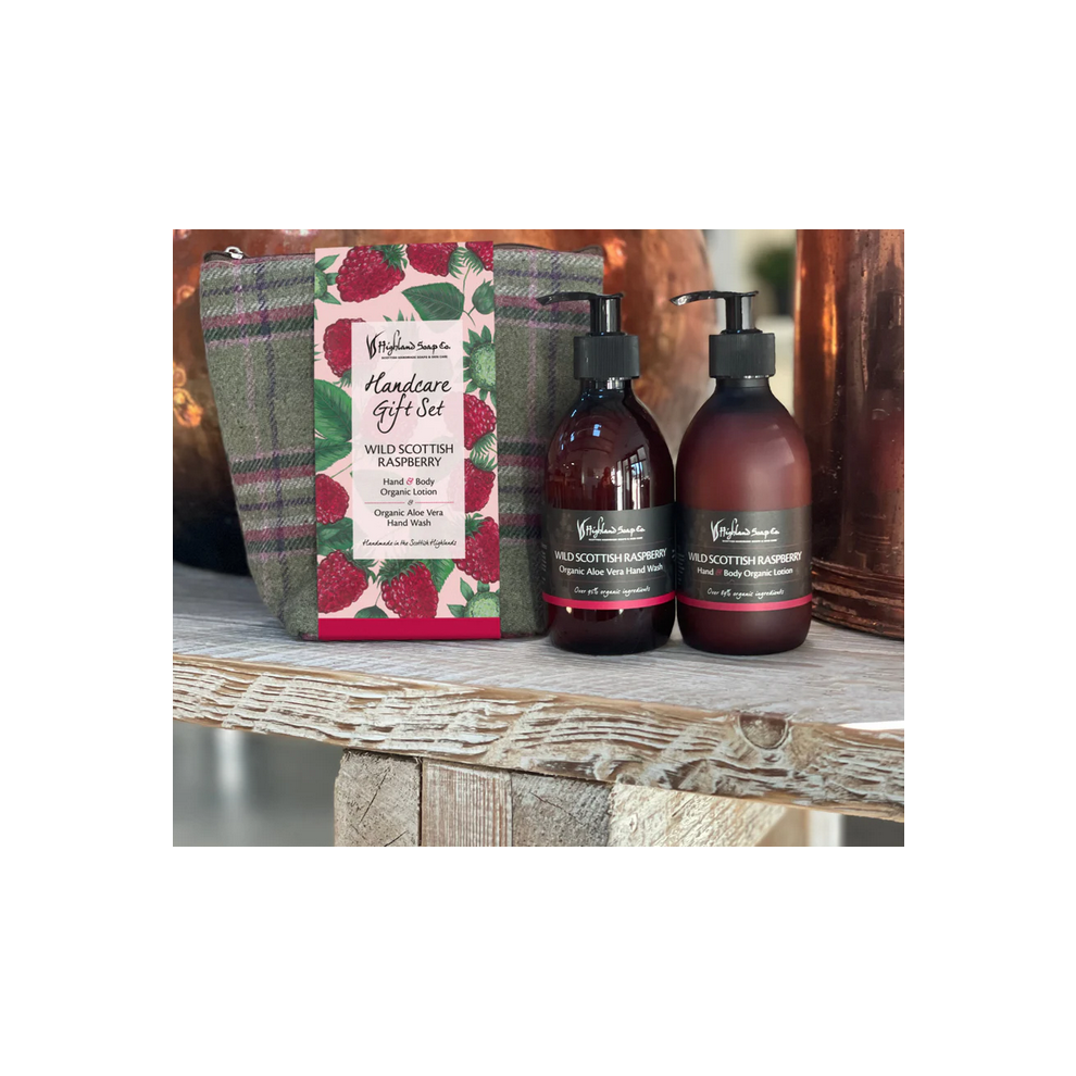 Highland Soap Company Highland Soap Co Scottish Wild Raspberry Organic Hand Care Gift Set