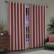 (Blush Pink, 90" X 90" - (228cm x 228cm)) Thermal Insulated Curtains 100% Blackout Ring-Top Eyelet Curtain Panel with Tiebacks