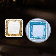 Brass Seal Head Vintage Photo Frame Retro Copper Mirror Frame with Sealing Wax Stamp for Envelope Invitation Decoration M