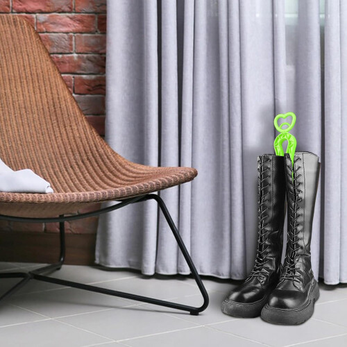 Tall Boot Shaper with Green Clip Support, Reusable Long Mid Boot Insert for Tall Boots Storage and Support 1