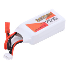 7,4V 1000mAh 25C LiPo Akku für RC Autos/Boote/Hubschrauber - Weiß
