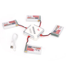 4 Stück 3,7V 1200mAh Lithium-Polymer-Akku-Pack mit JST & Ladegerät für RC-Auto