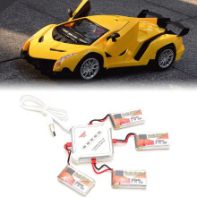 4 Stück 3,7V 650mAh LiPo-Batterien & 4-in-1-Ladegerät für ferngesteuerte Autos & Boote