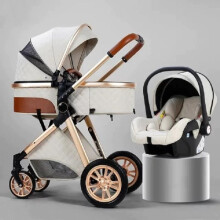Cochecito 3 en 1 Bébé Combinado Silla de Auto Capazo Alto Reversible Ajustable Trío Yoyo Silla de Paseo Ruedas Increíbles Alta Calidad