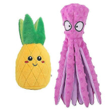 (Purple) Octopus dog toy, eco-friendly octopus plush toy, non-stuffed dog toyl
