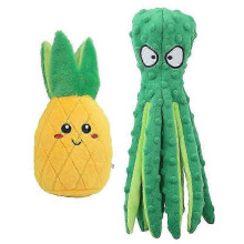 (Green) Octopus dog toy, eco-friendly octopus plush toy, non-stuffed dog toyl