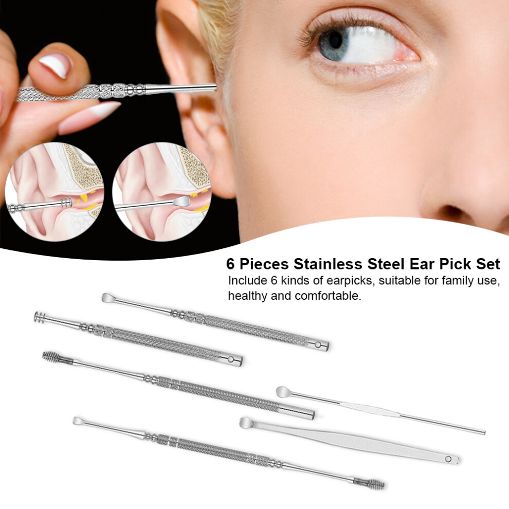 Stainless Steel Ear Pick Set Curette Ear Wax
