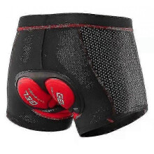 (M, Red) Men's Cycling Shorts 3d Padded Gel Cycling Briefs Breathable Cycling Underwear Cycling Shorts