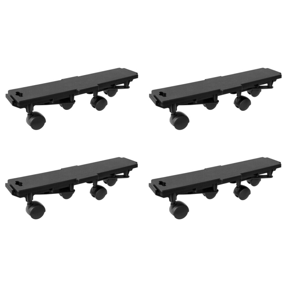 Vidaxl Moving Dollies With 4 Wheels 4 Pcs Black Polypropylene 374.8 Lb