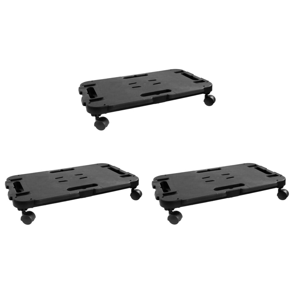 Vidaxl Transport Trolleys 3 Pcs Polypropylene 440.9 Lb Black