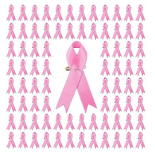 (Pink) Pack of 200 Ribbon Lapel Pin Elegant Charity Brooches Unisex Silk Fabric Safety Breast Pins for Spreading Awareness Yellowl