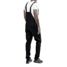 (M, Black) Men Slim Fit Denim Jumpsuit Bib Romper Casual Overalls Dungarees