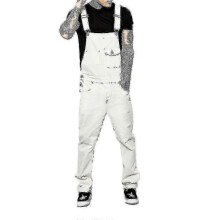 (XL, White) Men Slim Fit Denim Jumpsuit Bib Romper Casual Overalls Dungarees