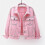 (M,Pink)Women Spring And Autumn Coats Warm Solid Long Sleeve Denim Jacket Outerwear 1