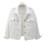 (S,White)Women Spring And Autumn Coats Warm Solid Long Sleeve Denim Jacket Outerwear 1
