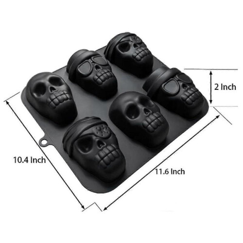 Skull Cake Pan Silicone Skull Cakelet Mold Skull Pirate Cake Tin Baking Pan 2