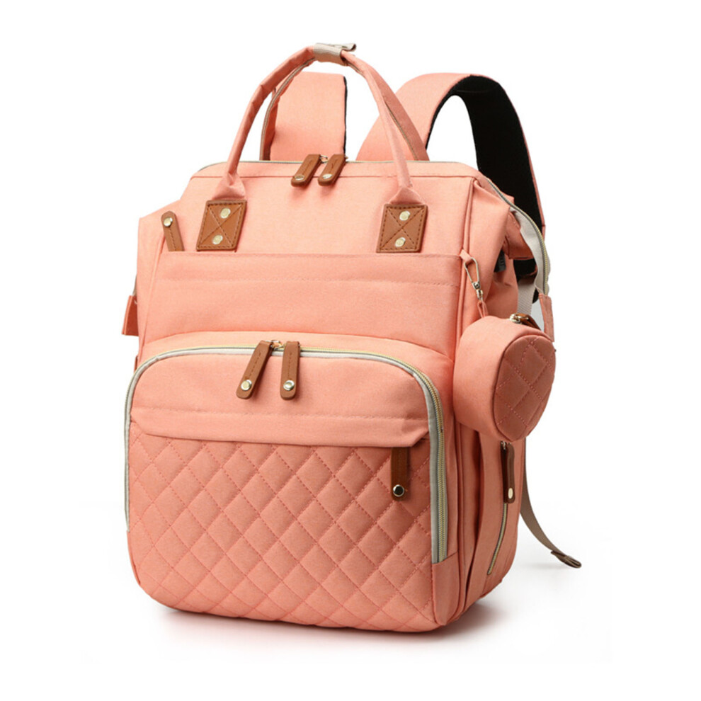 Diaper Women Bag Backpack Multi Compartment Large Pink