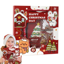 Cute Children's Stationery Set, Christmas-Themed Cartoon Letter Paper for Kids, Red Reward Note Sheets, 50 Sheets