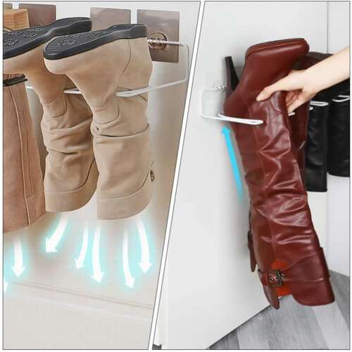 2-Piece Boot Rack, Tall Boot Storage Organizer, Wall-Mounted Shoe Holder, Boot Shaper, Easy to Use Design 1