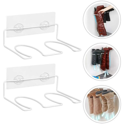 2-Piece Boot Rack, Tall Boot Storage Organizer, Wall-Mounted Shoe Holder, Boot Shaper, Easy to Use Design 2