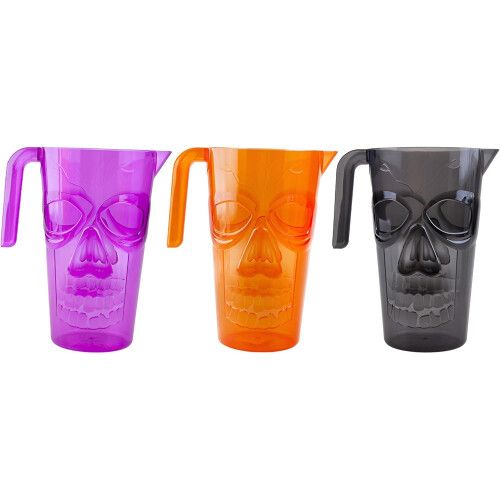 Halloween Skull Drinks Jug 1.5 Litre Reusable Plastic Drink Pitcher