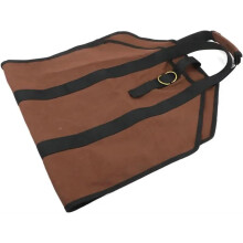 Firewood Storage Bags - Heavy-Duty Canvas Log Tote Bag for Camping, BBQ, Outdoor Use, Brown Wood Carrier, 24" x 12"