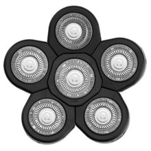 Men's Electric Shaver Heads Replacement Blades 6-Blade Razor Head Compatible with Smooth Black Electric Shavers