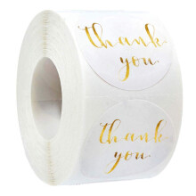 500pcs Round Thank You Stickers Gold Foil Seal Labels for Wedding Envelopes Handmade Craft Supplies