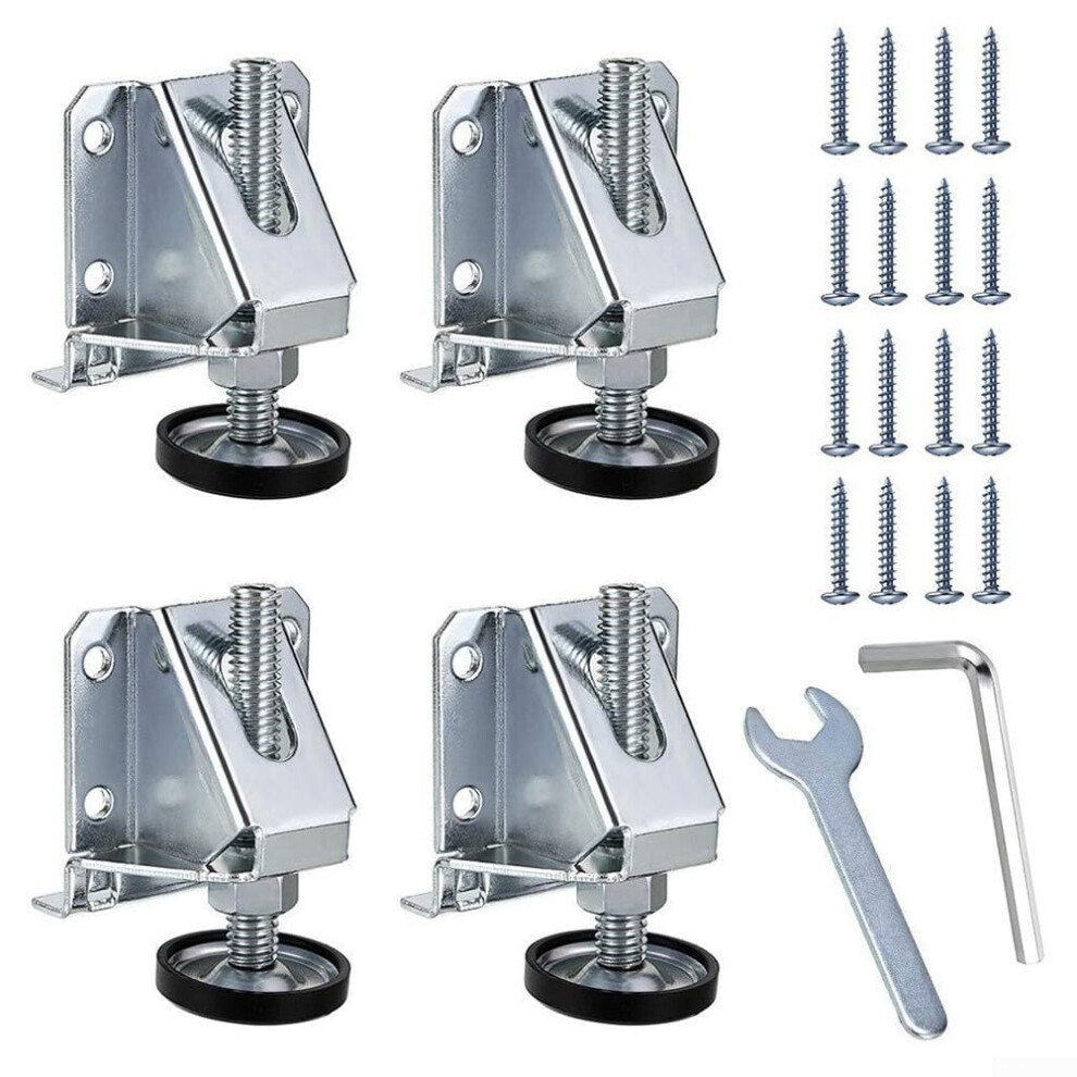 Adjustable Furniture Leveling Feet Set With Lock Nuts, Heavy-Duty Steel Support For Tables And Workbenches 6038364891617