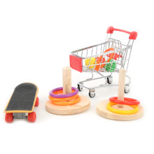 4er Set mit Trainingsspielzeugen für Wellensittiche – Skateboard, Basketball, Einkaufskorb