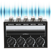 Mini 4-Kanal Stereo-Signal-Mixer-Hub für Outdoor-Gesang und Soundeffekte