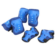 6 Stück Kindersicherheits Skateboard-Schutzausrüstung, Blau, Knie-, Ellbogen- und Handgelenkschutz