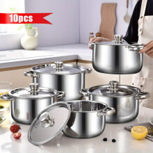 (Stainless Steel) Stainless Steel Pot Set Deep 10pcs stainless steel pot set, specifications are 7. 09/ 7. 87/ 8. 66/ 9. 45/ 10. 24 inches,5 pots 5 lids