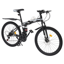 Mountain bike disc brake bike 26" 21-Gang MTB black+white