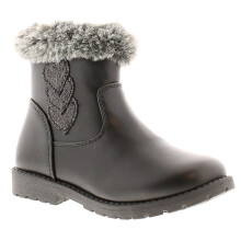 (Black, 6 (Children's)) Princess Stardust Girls Ankle Boots heart black UK Size