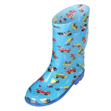 Toddler Rain Boots Lightweight Short Baby Rain Boots Easy On Cute Light Blue Waterproof Footwear for Kids