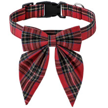 Adjustable Cat Collar with Christmas Patterns and Bow Tie, Festive Pet Accessory for Small to Medium Cats