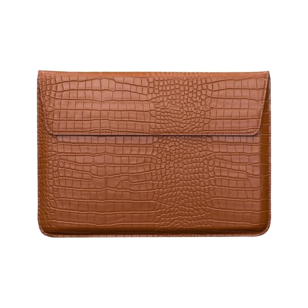 Pu Leather Laptop Sleeve Case For 11.6 To 15.4 Inch Ultra Thin Notebooks, Crocodile Brown 6947110761718