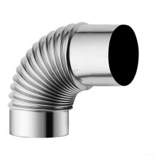 Flue Pipe 60 mm Stainless Steel Elbow Chimney Pipe 90 Degrees Flexible Stove Pipe Connector for Wood Stove and Camping Tent