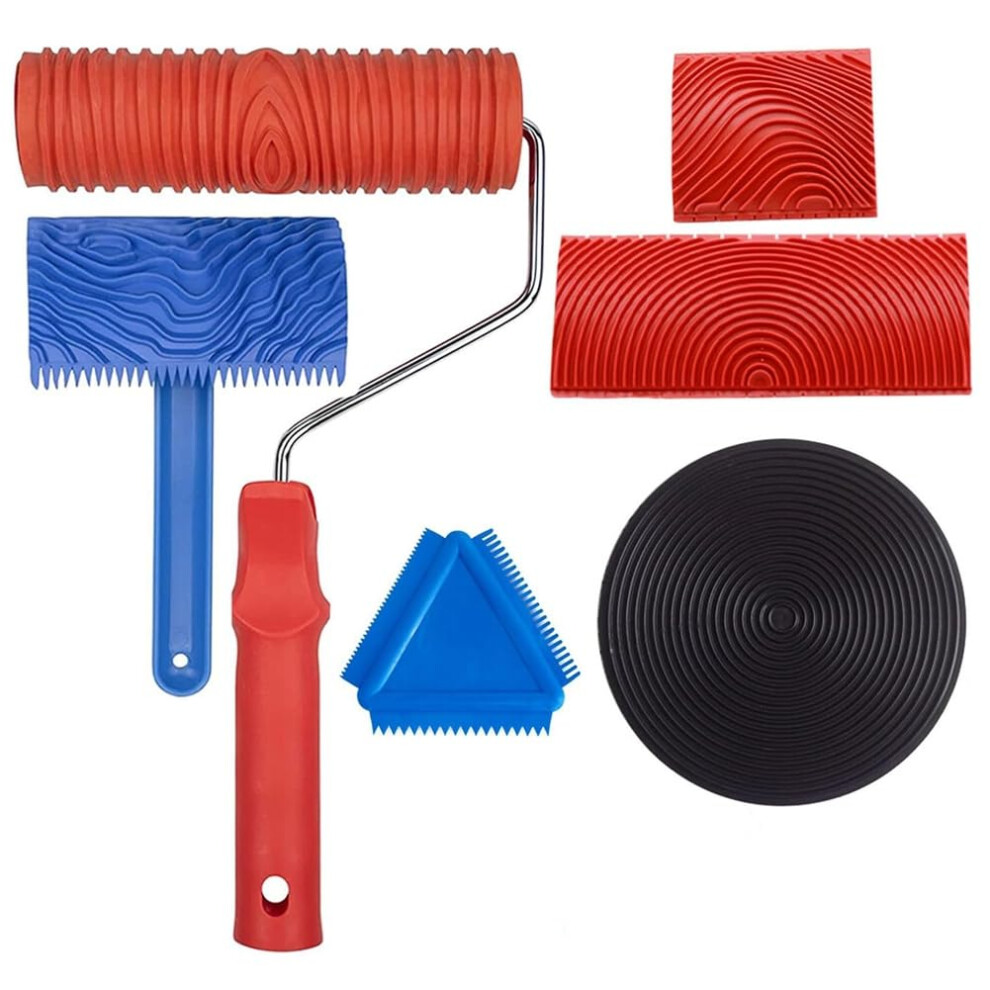Holzkã¶Rnungswerkzeug-Set 6 Teile Gummi Holzkornwalze Fã¼R Diy Malwerkzeug Langlebig Einfach Zu Benutzen 6947110762234