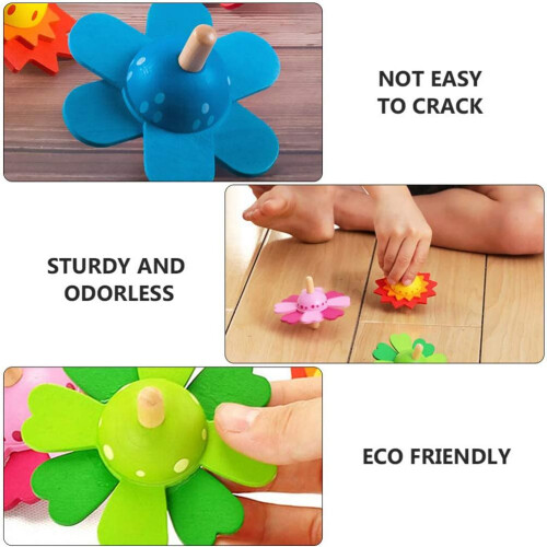 4 Pcs Colourful Flower Spinning Top for Kids 1