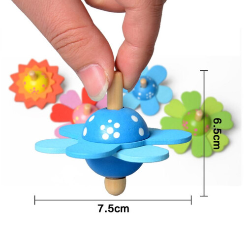 4 Pcs Colourful Flower Spinning Top for Kids 2