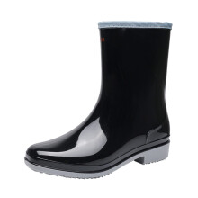 Men's Heavy Duty Wellington Boots Size 10 UK Black Waterproof Outdoor Garden Shoes for Summer Rain