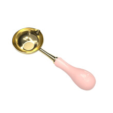 Paint Spoon Sealing Wax Melting Spoon for Wax Melts and Stamp Sealing with Tea Light Warmer Holder in Pink